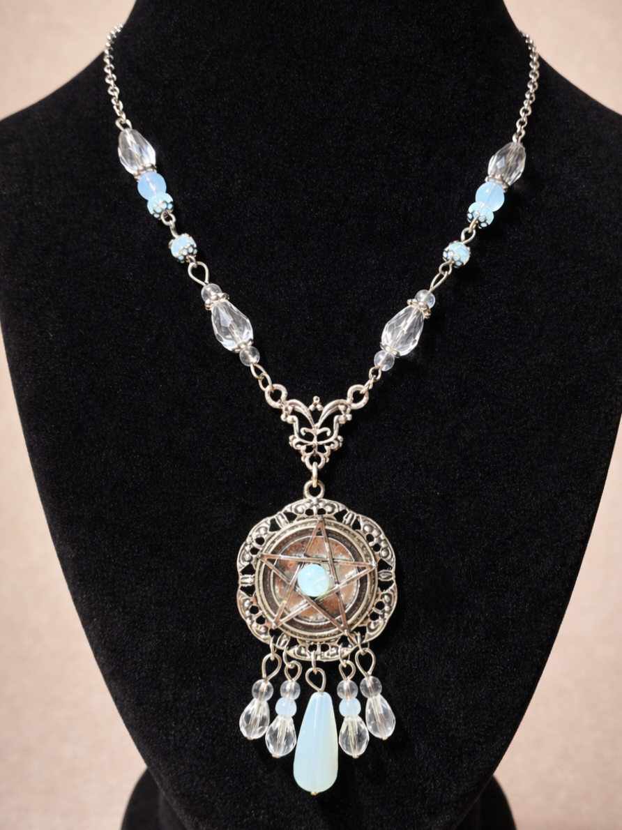 Opalite & Crystal Pendant Necklace