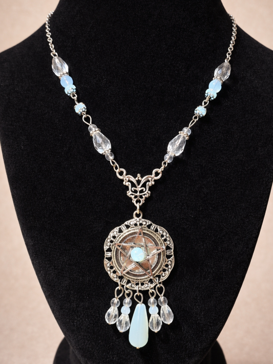 Opalite & Crystal Pendant Necklace