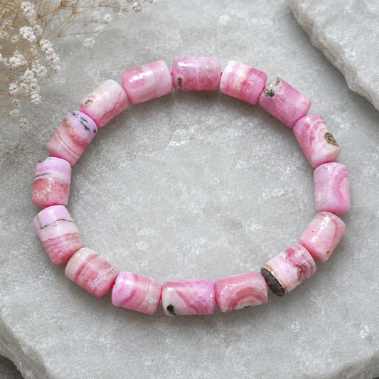 13x8mm Cobalto Calcite Barrel Bracelet