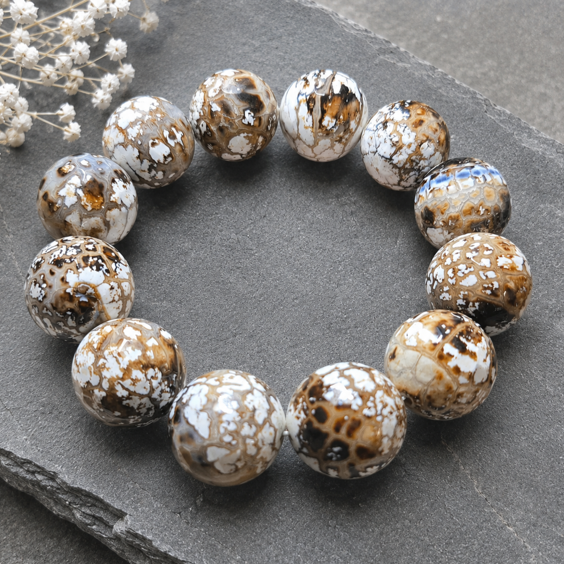 20mm Snowflake Agate