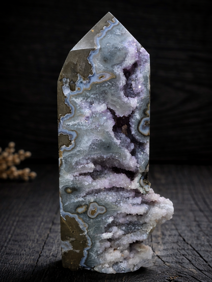 Midnight Veil Druzy Tower