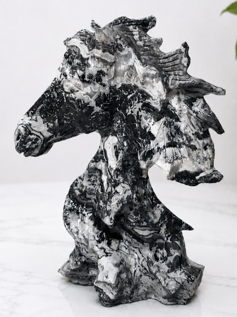Picasso Stone Horsehead Carving
