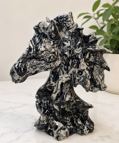 Picasso Jasper Horse Head Carving