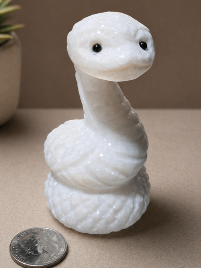 White Jade Snake Carving