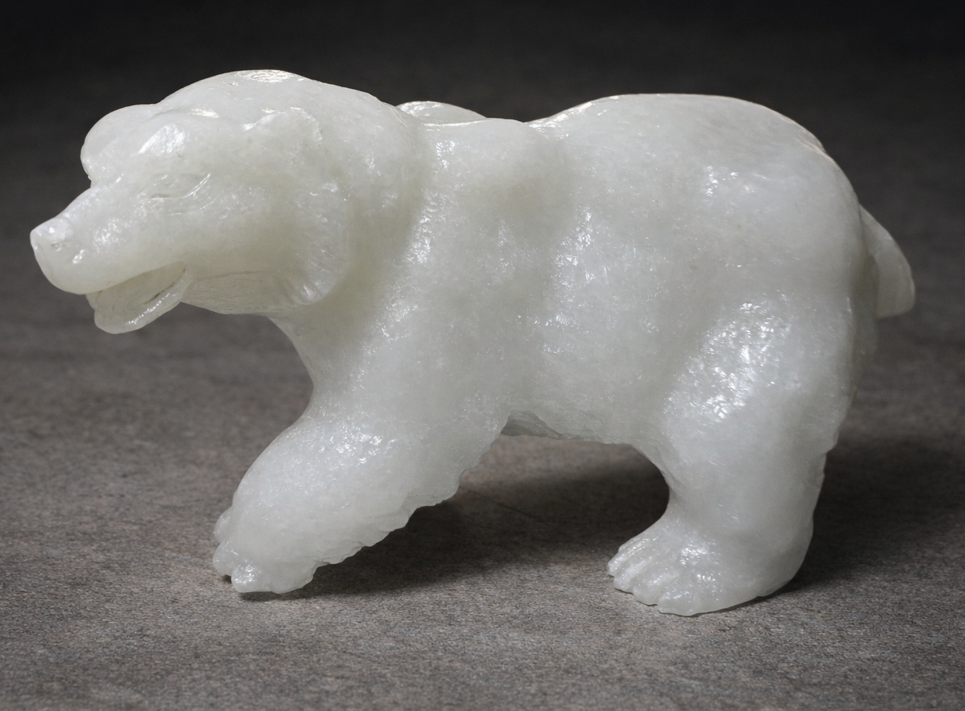White Jade Bear Carving