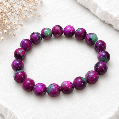 10.5mm Ruby in Zoisite Bracelet