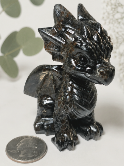 Garnet Baby Dragon Carving