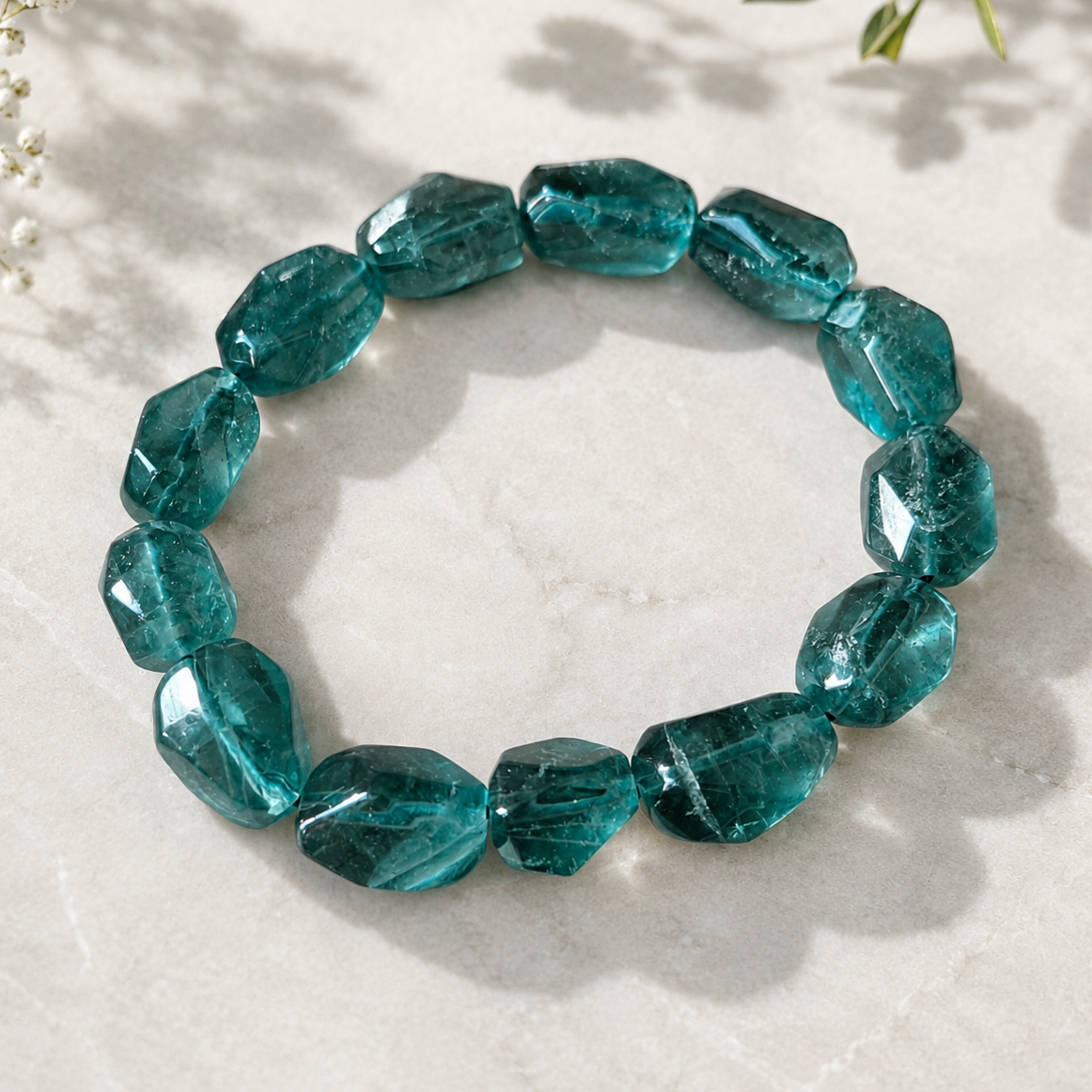 11.5-15mm Blue Fluorite Chunky Bracelet