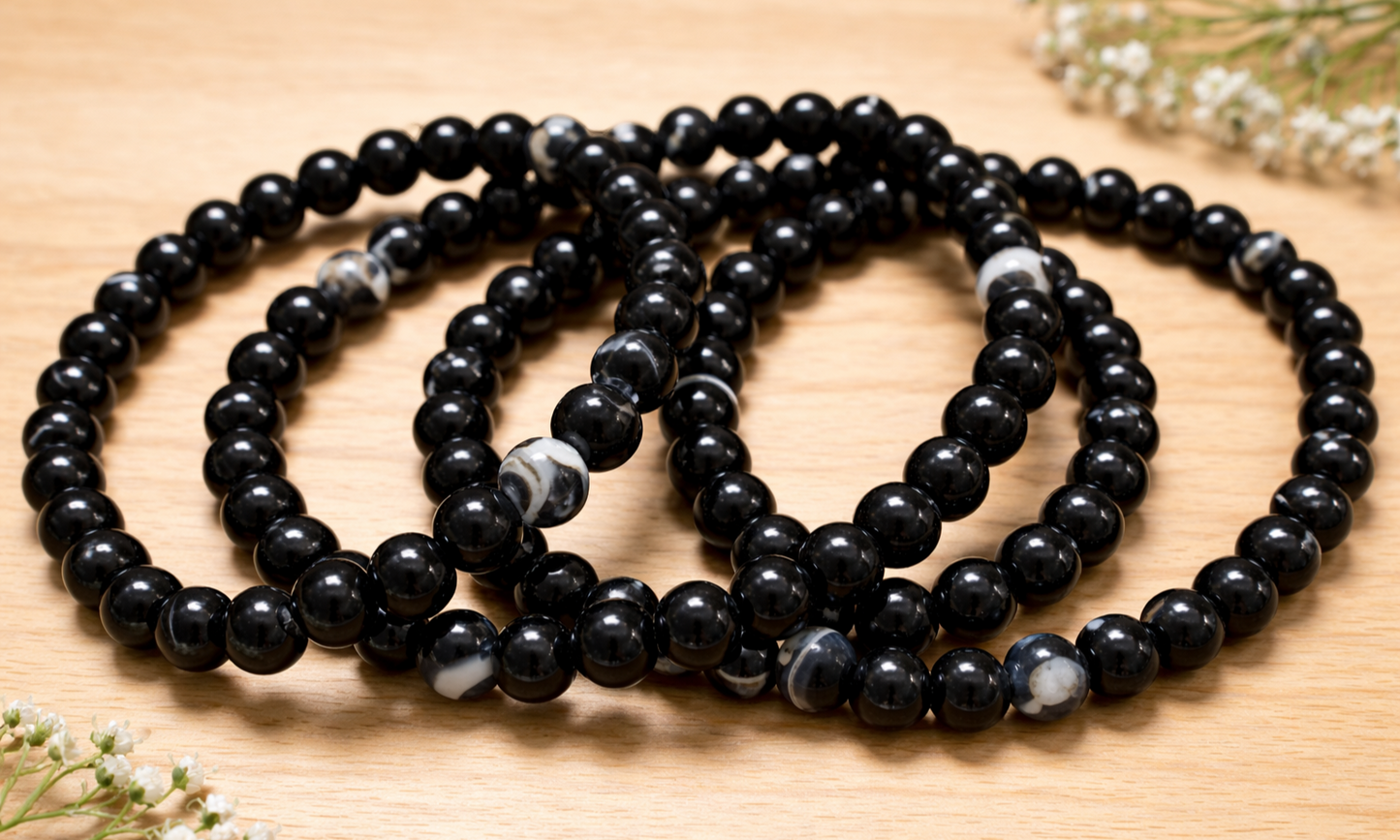6mm Banded Agate Bracelets