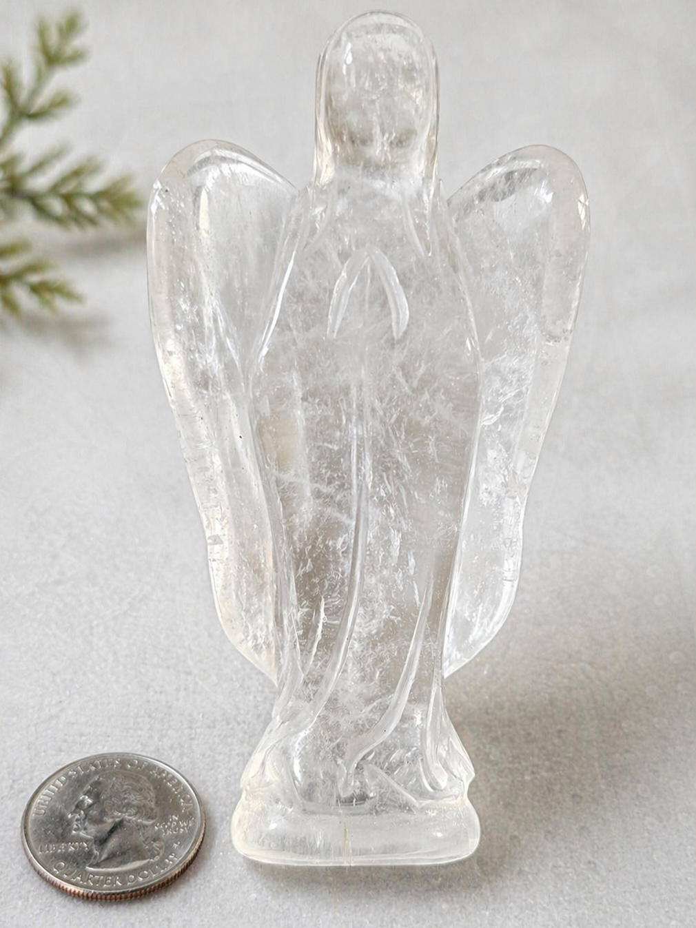 Clear Quartz Angel Carving