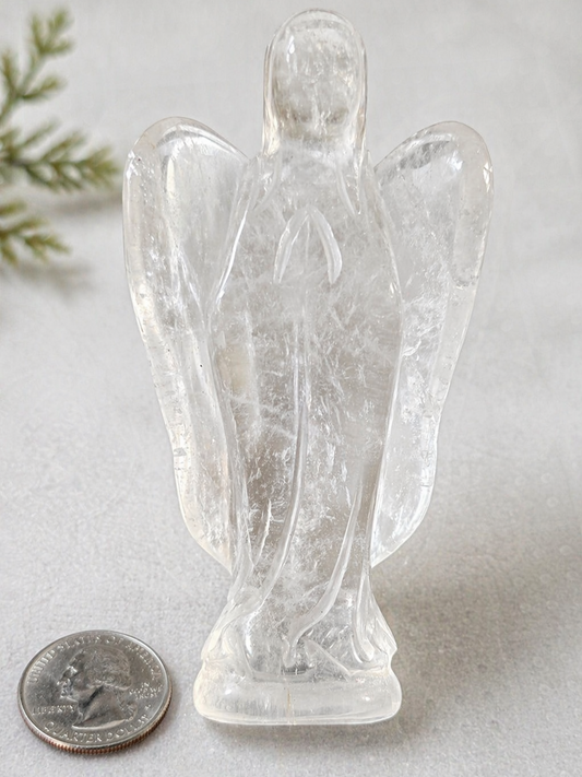 Clear Quartz Angel Carving