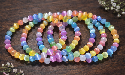 6mm Aura Selenite Bracelets