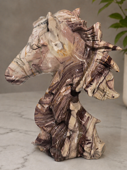 Chocolate Jade Horsehead Carving