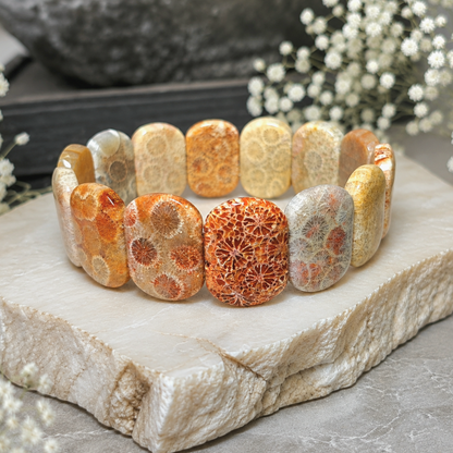 20x15mm Coral Jade Bangle Bracelet