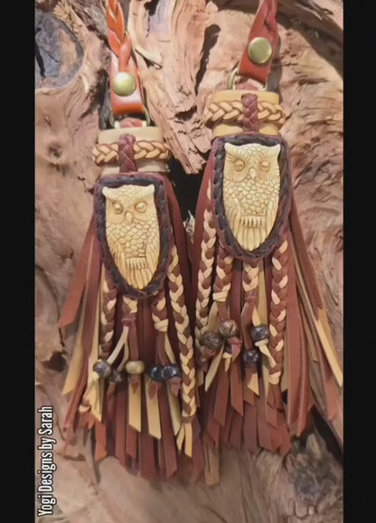 Sleepy Owls D-ring Double Tassels