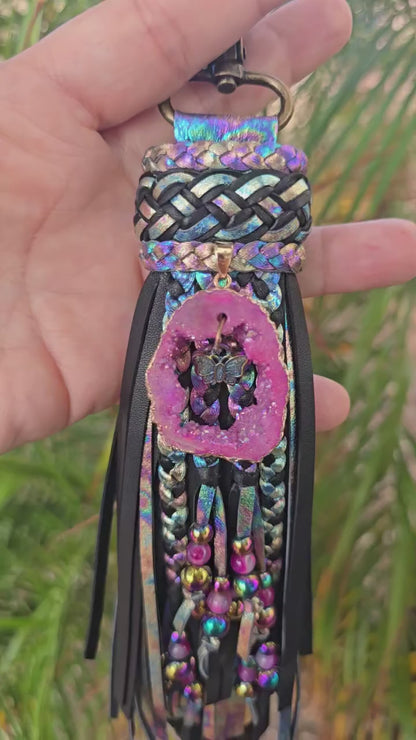 9" Pink Druzy Tassel