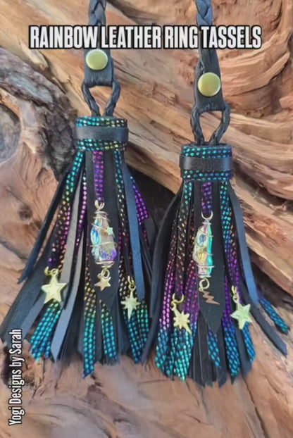 Rainbow Leather Tassels