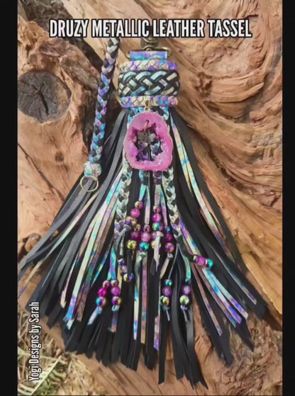 9" Pink Druzy Tassel