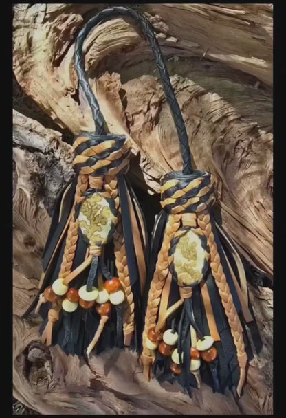 Double 5" Dendritic Jasper Tassels