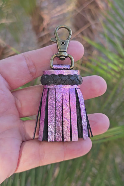 Metallic Cracked Purple-Pink and Black