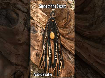 14" Stone of the Desert Leather Tassel