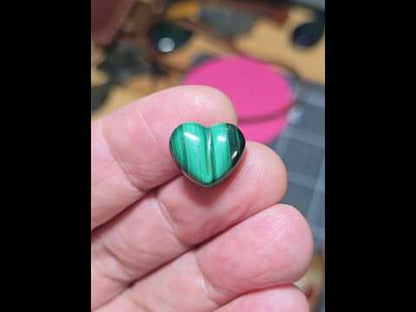 Carved Malachite Heart Beads