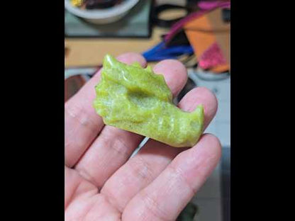Lemon Jade Dragon Head Carving