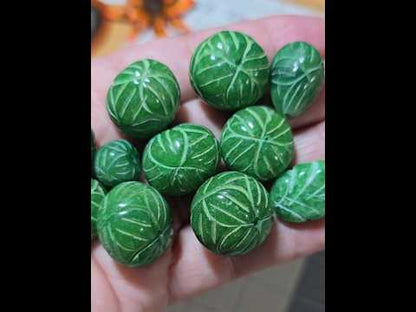 Carved Emerald Bead Lot