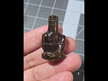 #1 - 1.5" Tiger Eye Middle Finger Gesture