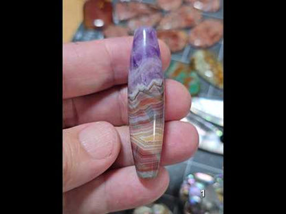 #1 Amethyst & Banded Mexican Agate Statement Bead