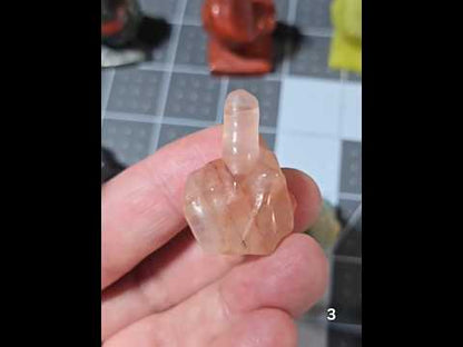 #3 - 1.25" Fire Quartz Middle Finger Gesture