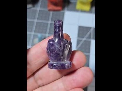 1.25" Dream Amethyst Middle Finger Gesture