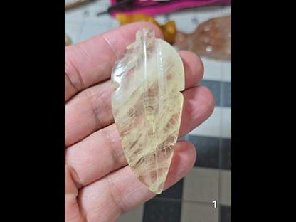 #1 Citrine Leaf Carving