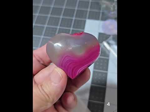 #4 Pink Banded Agate Heart Crystal
