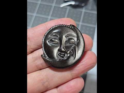Silver Obsidian SunMoon Face