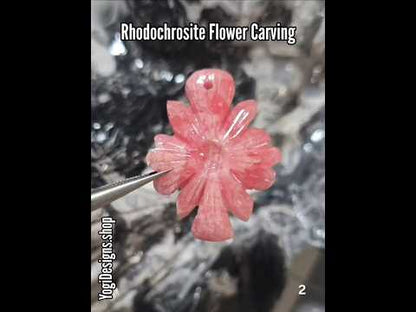 #2 Rhodochrosite Flower Carving