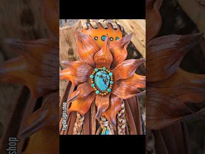 8" Wild Copper Sunflower — Clip-On Tassel