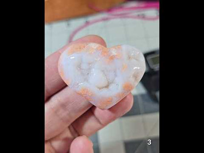 #3 Flower Agate Druzy Heart
