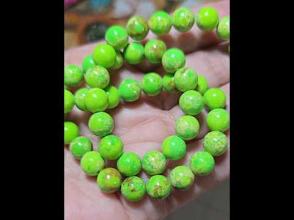 8.5mm Green Sea Sediment Jasper Bead Strand