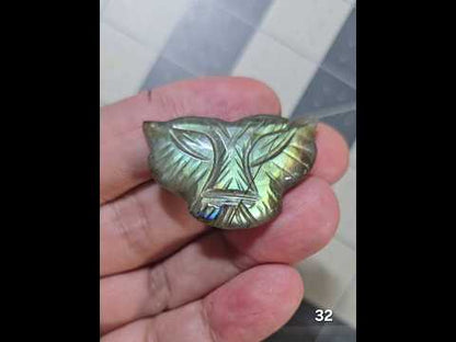 #32 Carved Labradorite Tiger Head