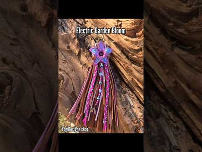 7" Electric Garden Bloom Leather Tassel