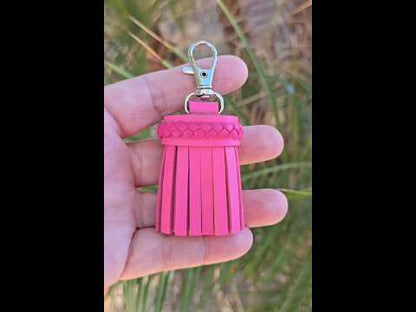 Full Pink Leather Tassel