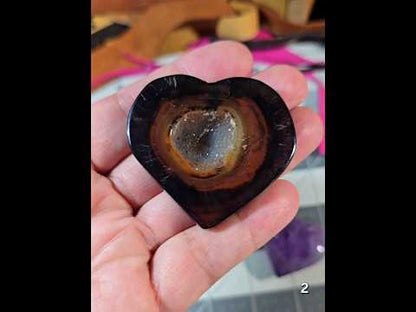 #2 Sardonyx Druzy Heart