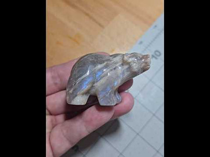 Grey Moonstone Bear Carving