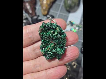 Raw Malachite Druzy Necklace