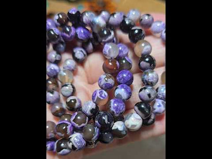 8mm Purple Orca Agate Bracelet