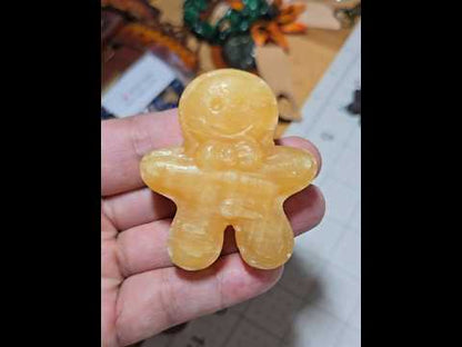 Orange Calcite Gingerbread Man Carving