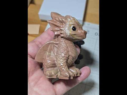 Light Red Jasper Baby Dragon Carving