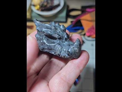 Larvikite Dragon Head Carving