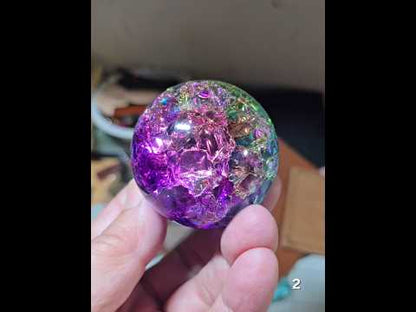 #2 Rainbow Crackled Glass Sphere